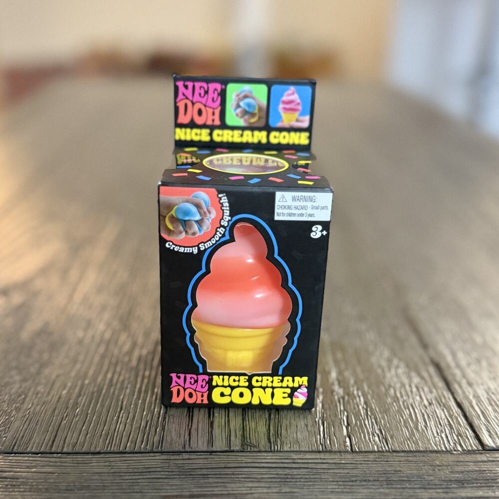 Complete 3 Set - Nee Doh Nice Cream Cone Pink Blue and Orange Color New In Box - Picture 5 of 13